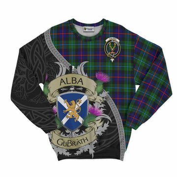 Calder Tartan Family Crest Sweatshirt Lion Rampant Royal Thistle Shield Celtic Inspired