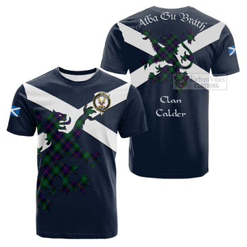 Calder Tartan Lion Rampant Cotton T-shirt Proudly Display Your Heritage with Alba Gu Brath and Clan Name Kid's Shirt - Tartan Vibes Clothing