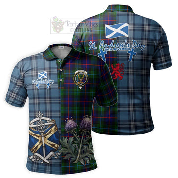 Calder Tartan Polo Shirt Happy St. Andrew's Day Half Tartan Style Kid - Tartan Vibes Clothing