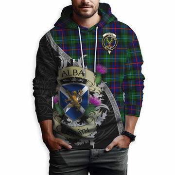 Calder Tartan Family Crest Hoodie Lion Rampant Royal Thistle Shield Celtic Inspired Pullover Hoodie - Tartan Vibes Clothing