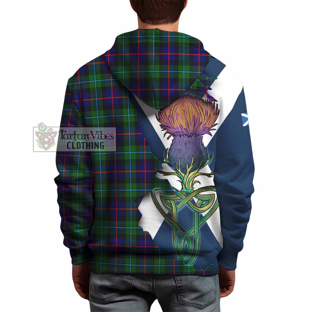 Tartan Vibes Clothing Calder Tartan Family Crest Hoodie Scottish Thistle Celtic Inspired