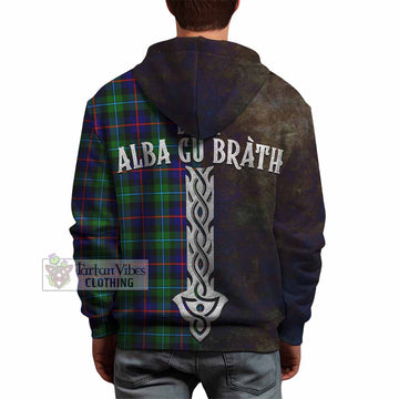 Calder Tartan Family Crest Hoodie Alba Gu Brath Be Brave Lion Ancient Style - Tartan Vibes Clothing