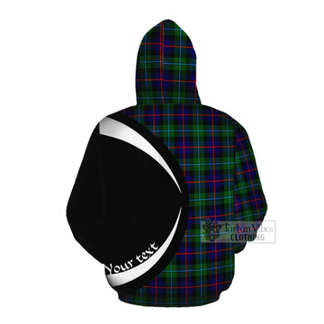 Calder Tartan Cotton Hoodie with Family Crest Circle Style Pullover Hoodie - Tartan Vibes Clothing