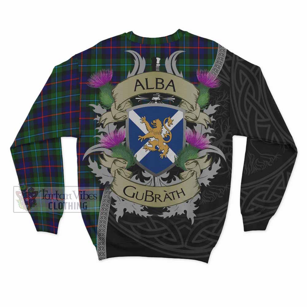 Calder Tartan Family Crest Sweatshirt Lion Rampant Royal Thistle Shield Celtic Inspired - Tartan Vibes Clothing