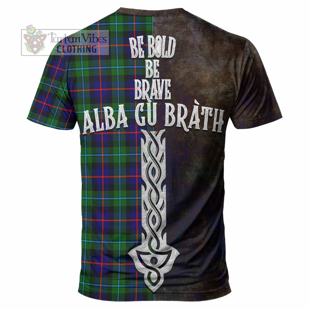 Calder Tartan Family Crest T-Shirt Alba Gu Brath Be Brave Lion Ancient Style - Tartan Vibes Clothing