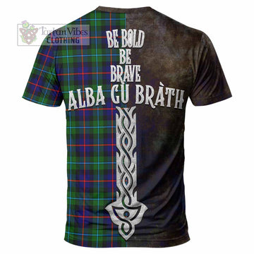 Calder Tartan Family Crest T-Shirt Alba Gu Brath Be Brave Lion Ancient Style - Tartan Vibes Clothing