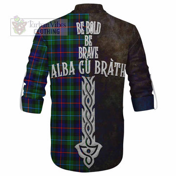 Calder Tartan Family Crest Ghillie Kilt Shirt Alba Gu Brath Be Brave Lion Ancient Style - Tartan Vibes Clothing