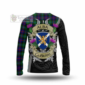 Calder Tartan Family Crest Long Sleeve T-Shirt Lion Rampant Royal Thistle Shield Celtic Inspired - Tartan Vibes Clothing