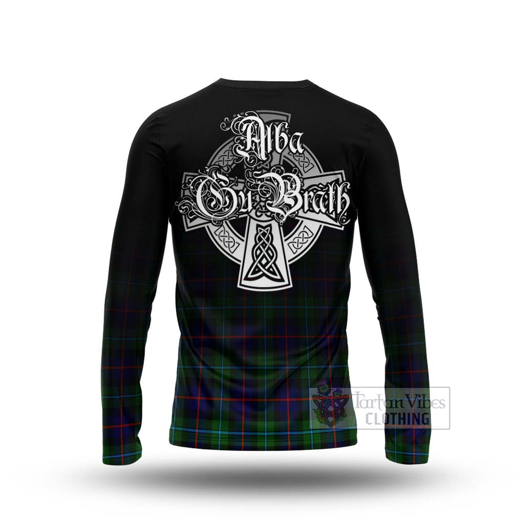 Calder Tartan Long Sleeve T-Shirt Featuring Alba Gu Brath Family Crest Celtic Inspired - Tartan Vibes Clothing