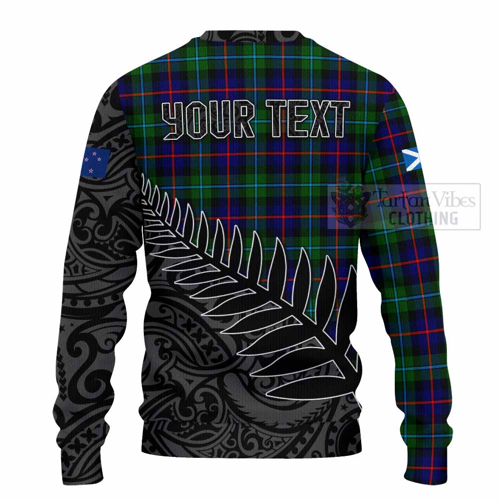 Calder Crest Tartan Knitted Sweater with New Zealand Silver Fern Half Style - Tartan Vibes Clothing