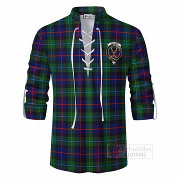 Tartan Vibes Clothing Calder Tartan Ghillie Kilt Shirt with Family Crest DNA In Me Style