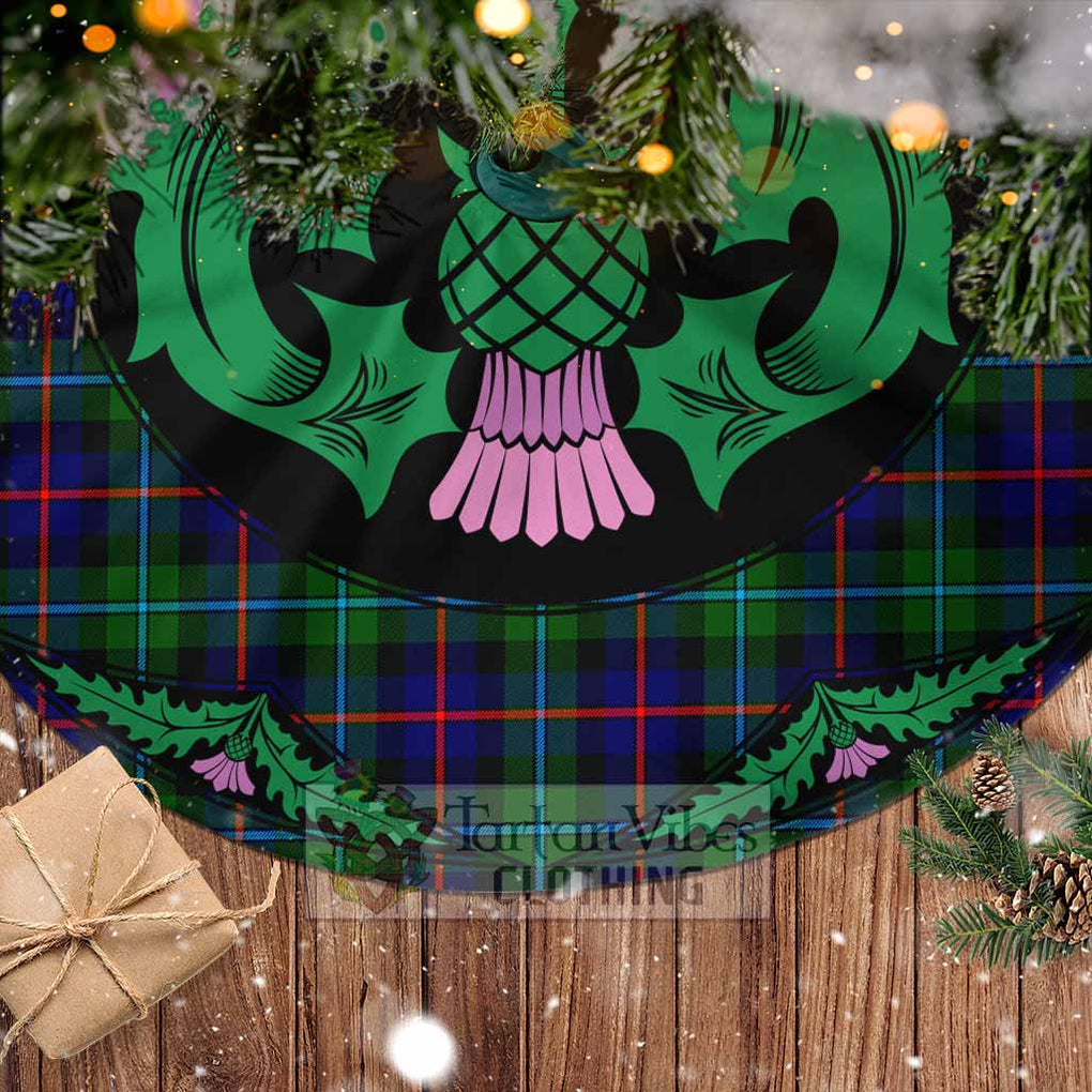 Calder Tartan Christmas Tree Skirt Scottish Thistle Style - Tartan Vibes Clothing