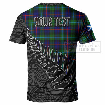 Calder Crest Tartan T-Shirt with New Zealand Silver Fern Half Style - Tartan Vibes Clothing