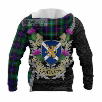 Calder Tartan Family Crest Knitted Hoodie Lion Rampant Royal Thistle Shield Celtic Inspired