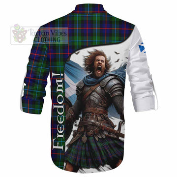 Tartan Vibes Clothing Calder Crest Tartan Ghillie Kilt Shirt Inspired by the Freedom of Scottish Warrior