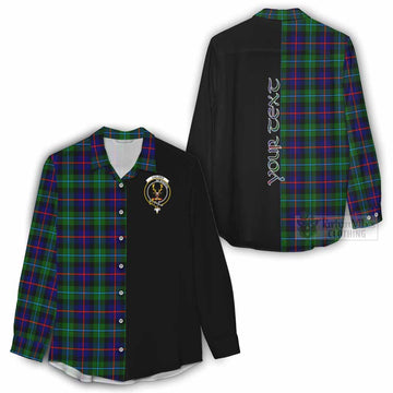 Calder Tartan Women's Casual Shirt with Family Crest and Half Of Me Style - Tartan Vibes Clothing