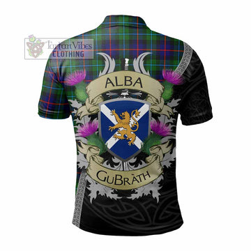 Calder Tartan Family Crest Polo Shirt Lion Rampant Royal Thistle Shield Celtic Inspired
