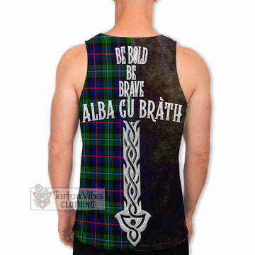 Calder Tartan Family Crest Men's Tank Top Alba Gu Brath Be Brave Lion Ancient Style