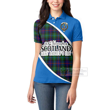 Tartan Vibes Clothing Calder Family Crest Tartan Women's Polo Shirt Celebrate Saint Andrew's Day in Style