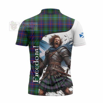Tartan Vibes Clothing Calder Crest Tartan Zipper Polo Shirt Inspired by the Freedom of Scottish Warrior