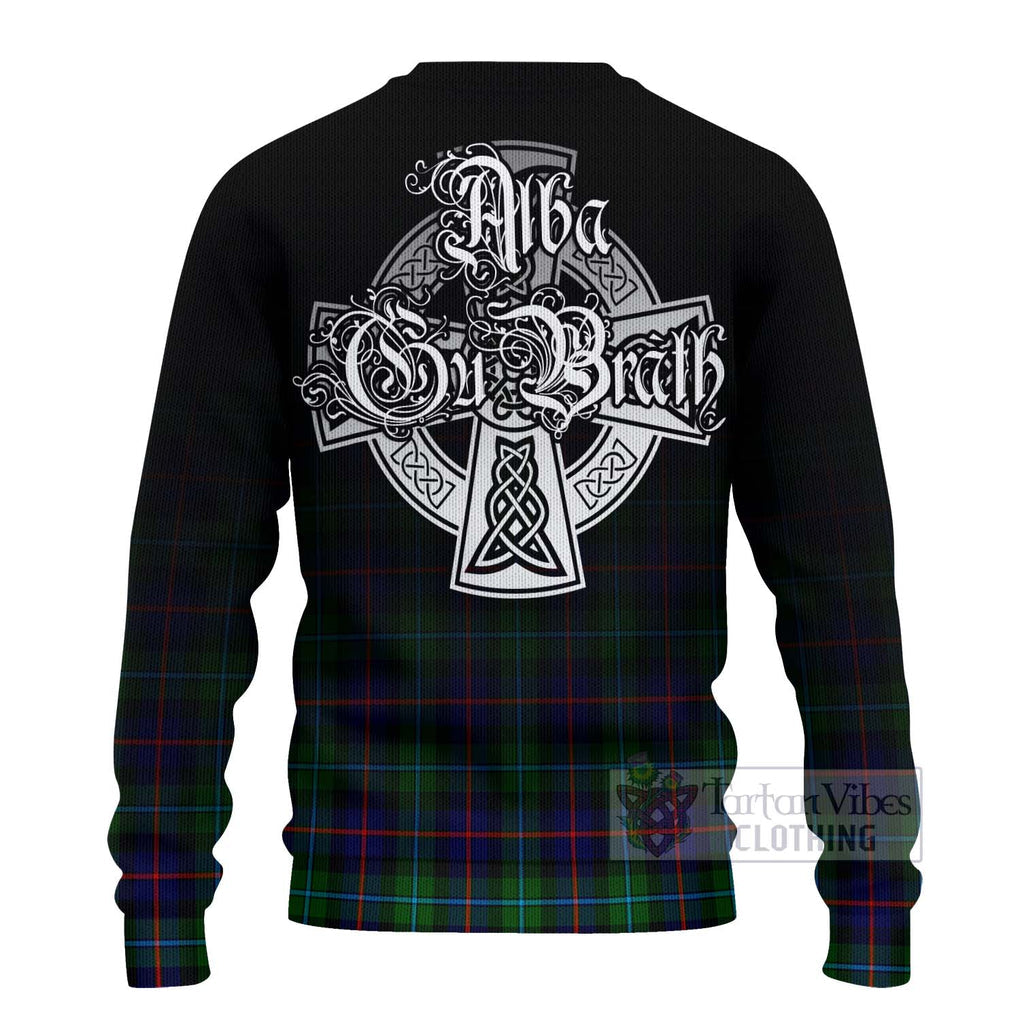 Calder Tartan Ugly Sweater Featuring Alba Gu Brath Family Crest Celtic Inspired - Tartan Vibes Clothing