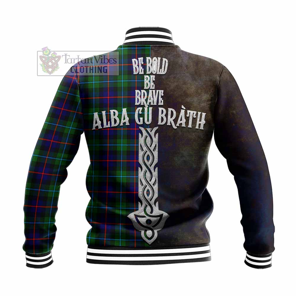 Calder Tartan Family Crest Baseball Jacket Alba Gu Brath Be Brave Lion Ancient Style - Tartan Vibes Clothing
