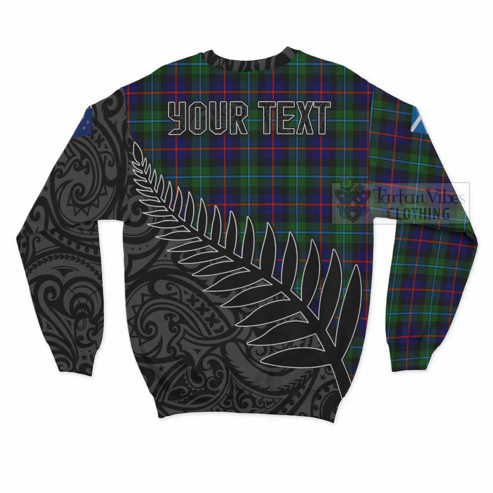 Calder Crest Tartan Sweatshirt with New Zealand Silver Fern Half Style - Tartan Vibes Clothing
