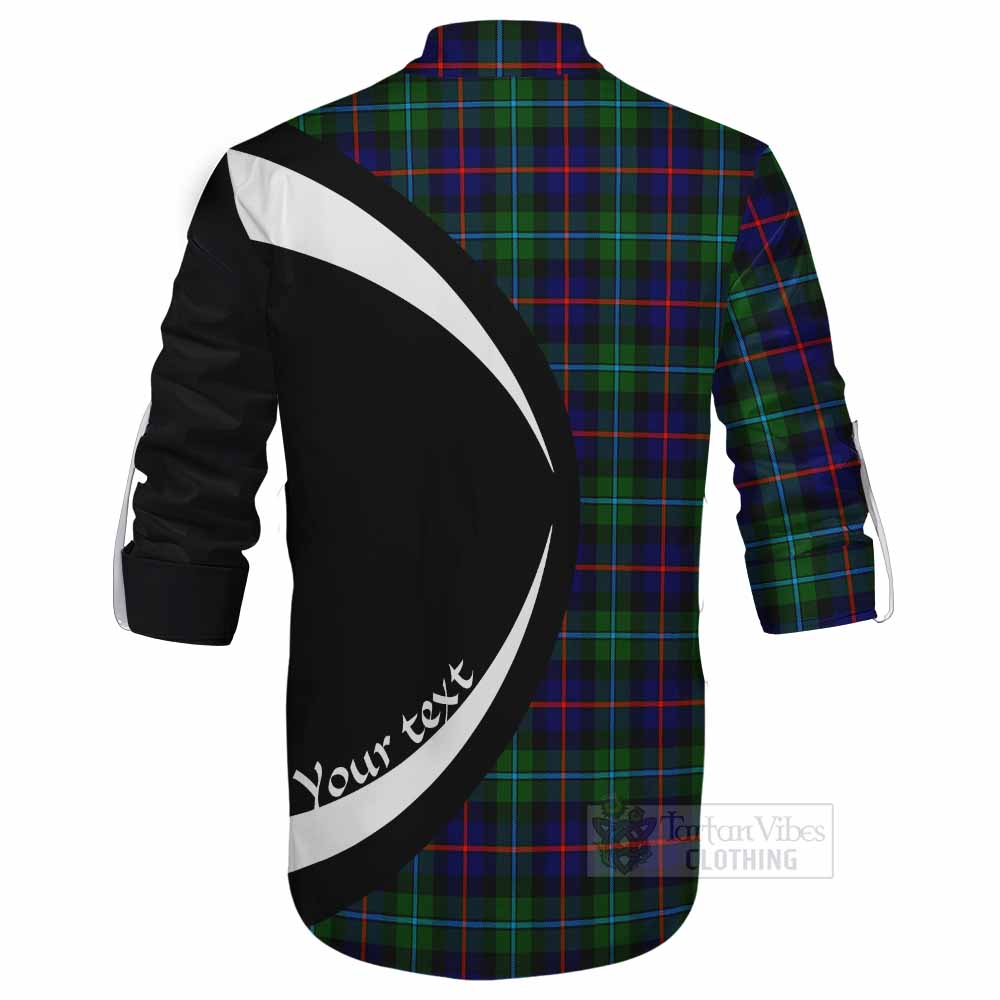 Calder Tartan Ghillie Kilt Shirt with Family Crest Circle Style - Tartan Vibes Clothing