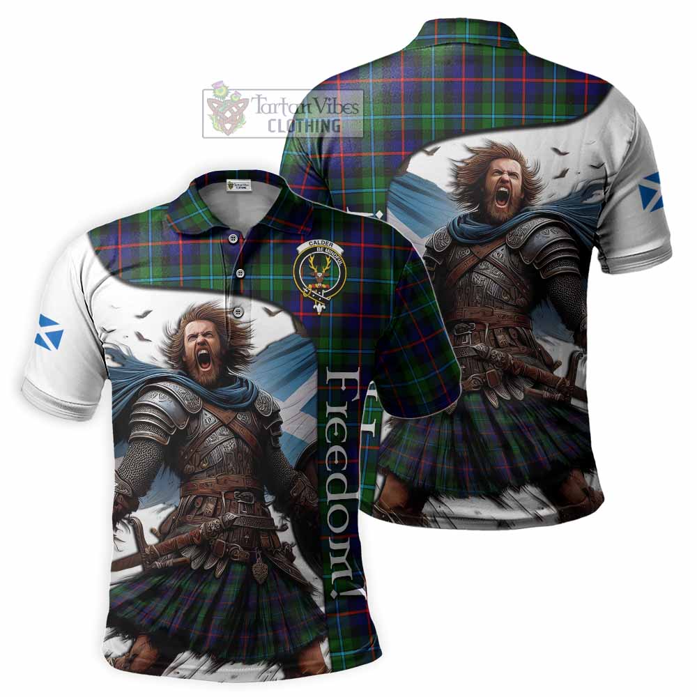 Tartan Vibes Clothing Calder Crest Tartan Polo Shirt Inspired by the Freedom of Scottish Warrior