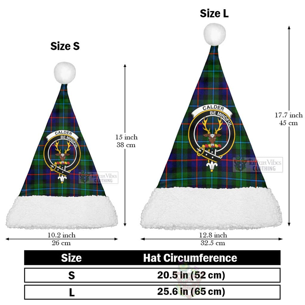 Calder Tartan Christmas Santa Hats with Family Crest Christmas Hat L 25.6in (65cm) - Tartan Vibes Clothing