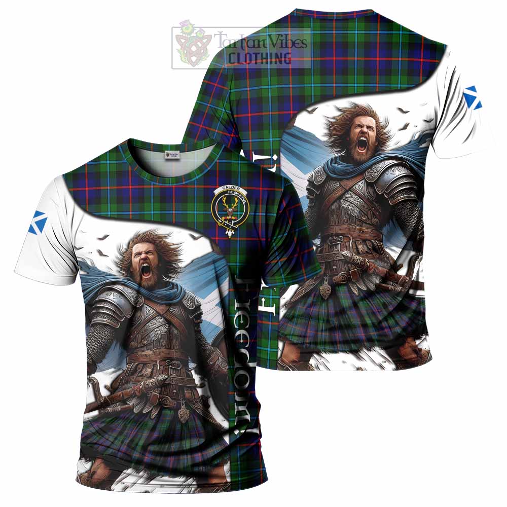 Calder Crest Tartan T-Shirt Inspired by the Freedom of Scottish Warrior - Tartan Vibes Clothing