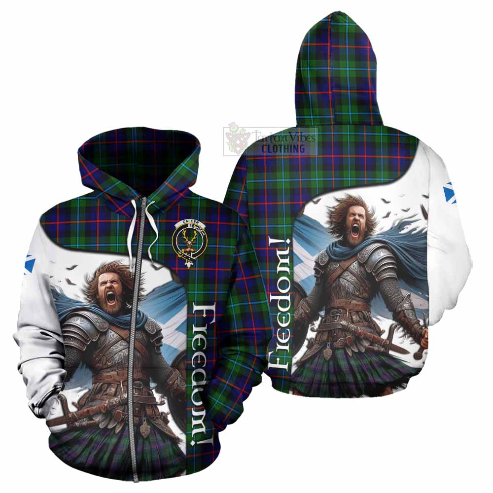 Tartan Vibes Clothing Calder Crest Tartan Hoodie Inspired by the Freedom of Scottish Warrior