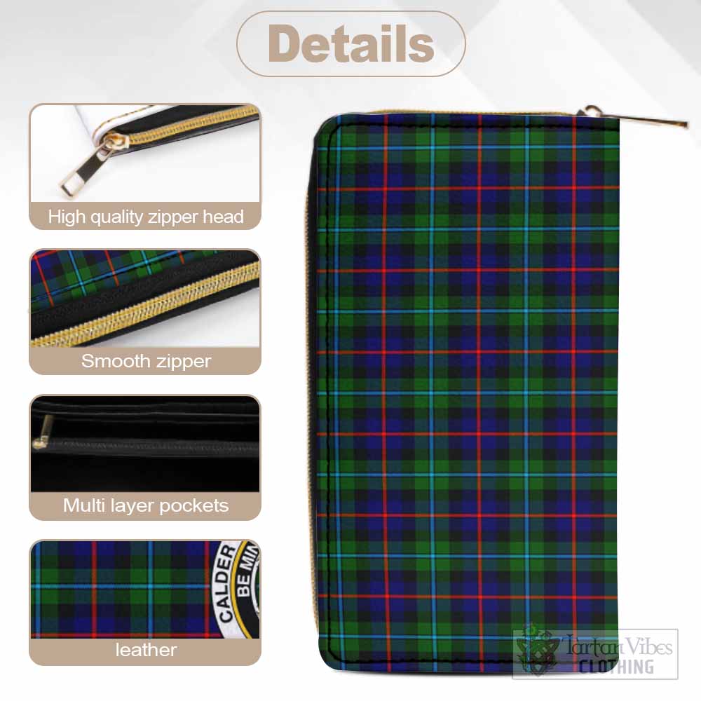 Calder Tartan Women's Leather Wallet with Family Crest - Tartan Vibes Clothing