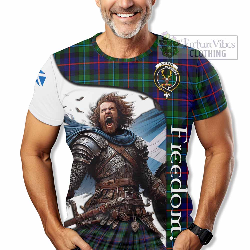 Calder Crest Tartan T-Shirt Inspired by the Freedom of Scottish Warrior - Tartan Vibes Clothing