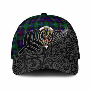 Calder Crest Tartan Classic Cap with New Zealand Silver Fern Half Style