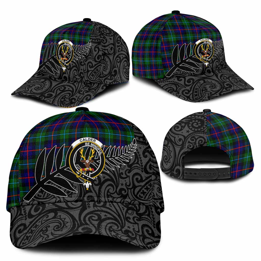 Calder Crest Tartan Classic Cap with New Zealand Silver Fern Half Style