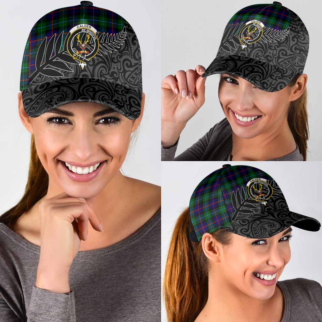 Calder Crest Tartan Classic Cap with New Zealand Silver Fern Half Style