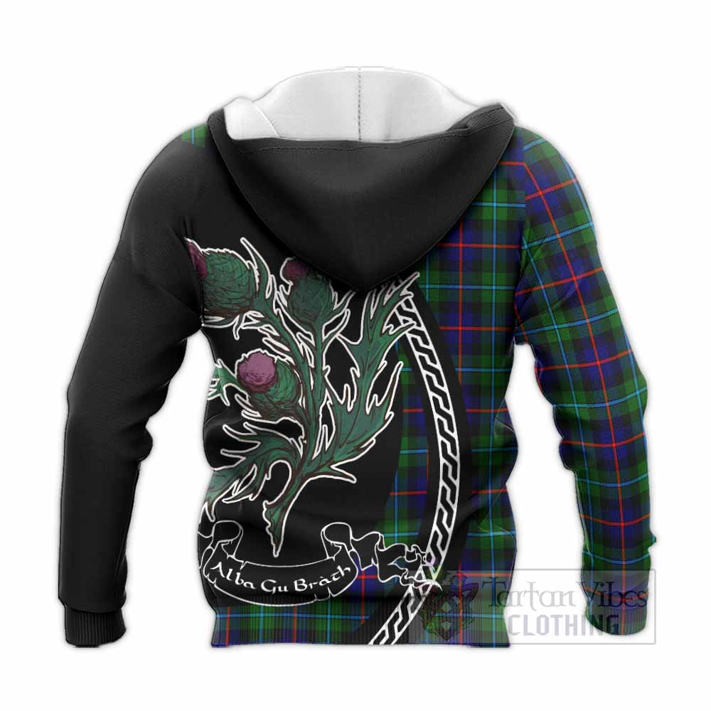 Calder Family Crest Tartan Knitted Hoodie Alba Thistle Inspired - Tartan Vibes Clothing