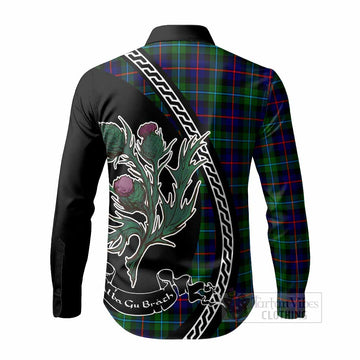 Calder Family Crest Tartan Long Sleeve Button Shirts Alba Thistle Inspired