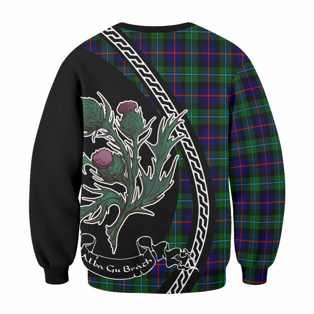 Calder Family Crest Tartan Sweatshirt Alba Thistle Inspired - Tartan Vibes Clothing