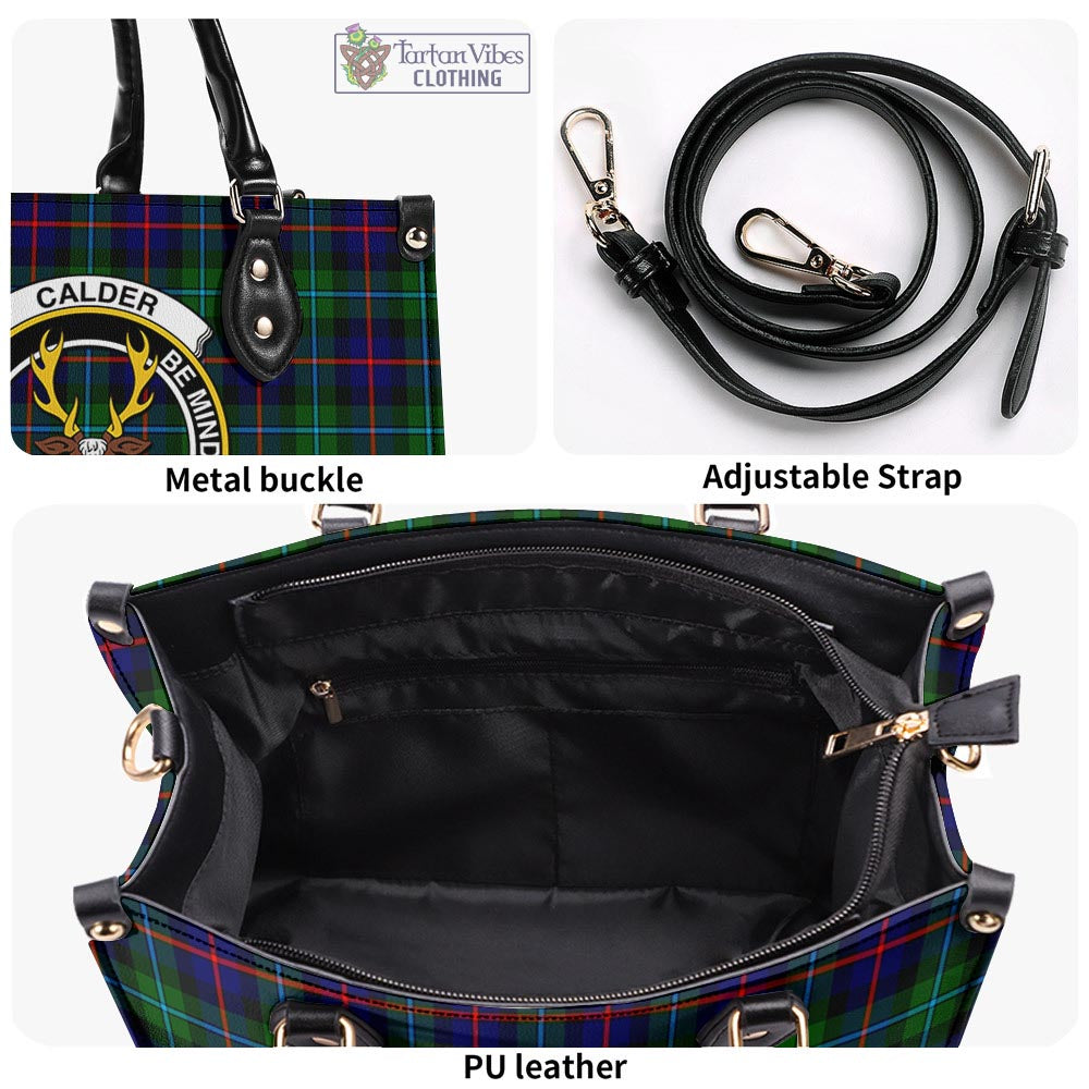 Calder Tartan Luxury Leather Handbags with Family Crest - Tartan Vibes Clothing