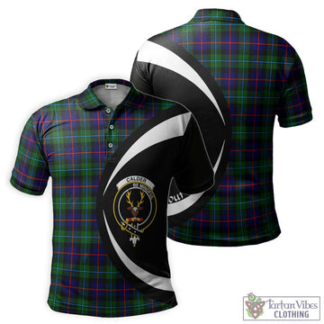 Calder Tartan Men's Polo Shirt with Family Crest Circle Style Kid - Tartan Vibes Clothing