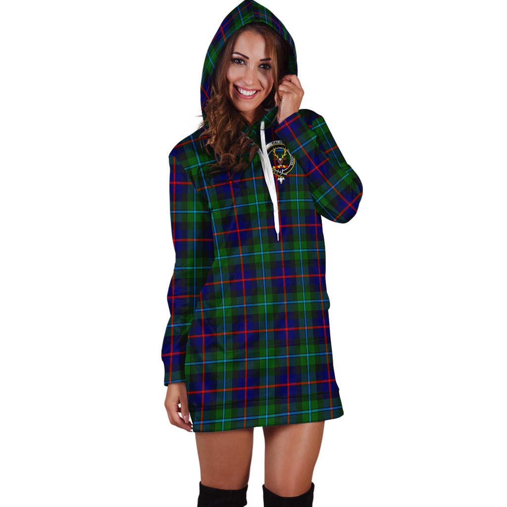 Calder Tartan Hoodie Dress with Family Crest - Tartan Vibes Clothing