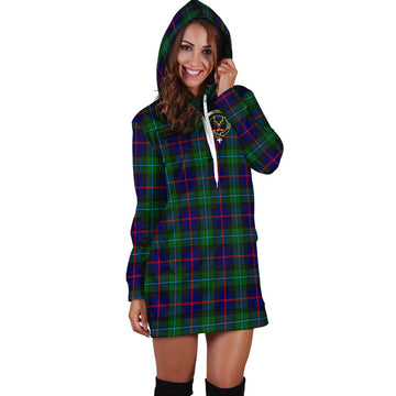 Calder Tartan Hoodie Dress with Family Crest - Tartan Vibes Clothing