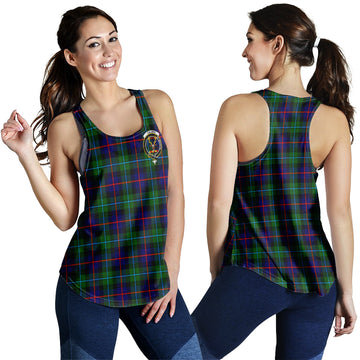 Calder Tartan Women Racerback Tanks with Family Crest 4XL - Tartan Vibes Clothing