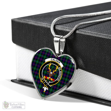 Tartan Vibes Clothing Calder Modern Tartan Heart Necklace with Family Crest