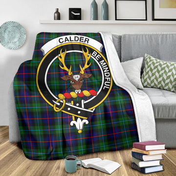 Calder Modern Tartan Blanket with Family Crest