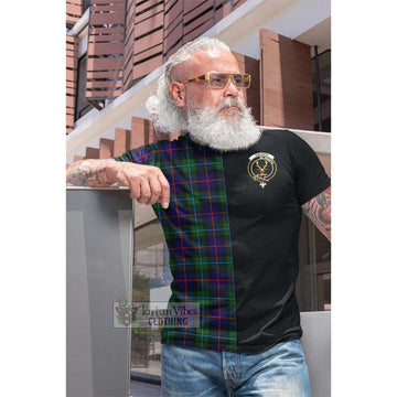 Calder Tartan Cotton T-shirt with Family Crest and Half Of Me Style Men's Shirt - Tartan Vibes Clothing
