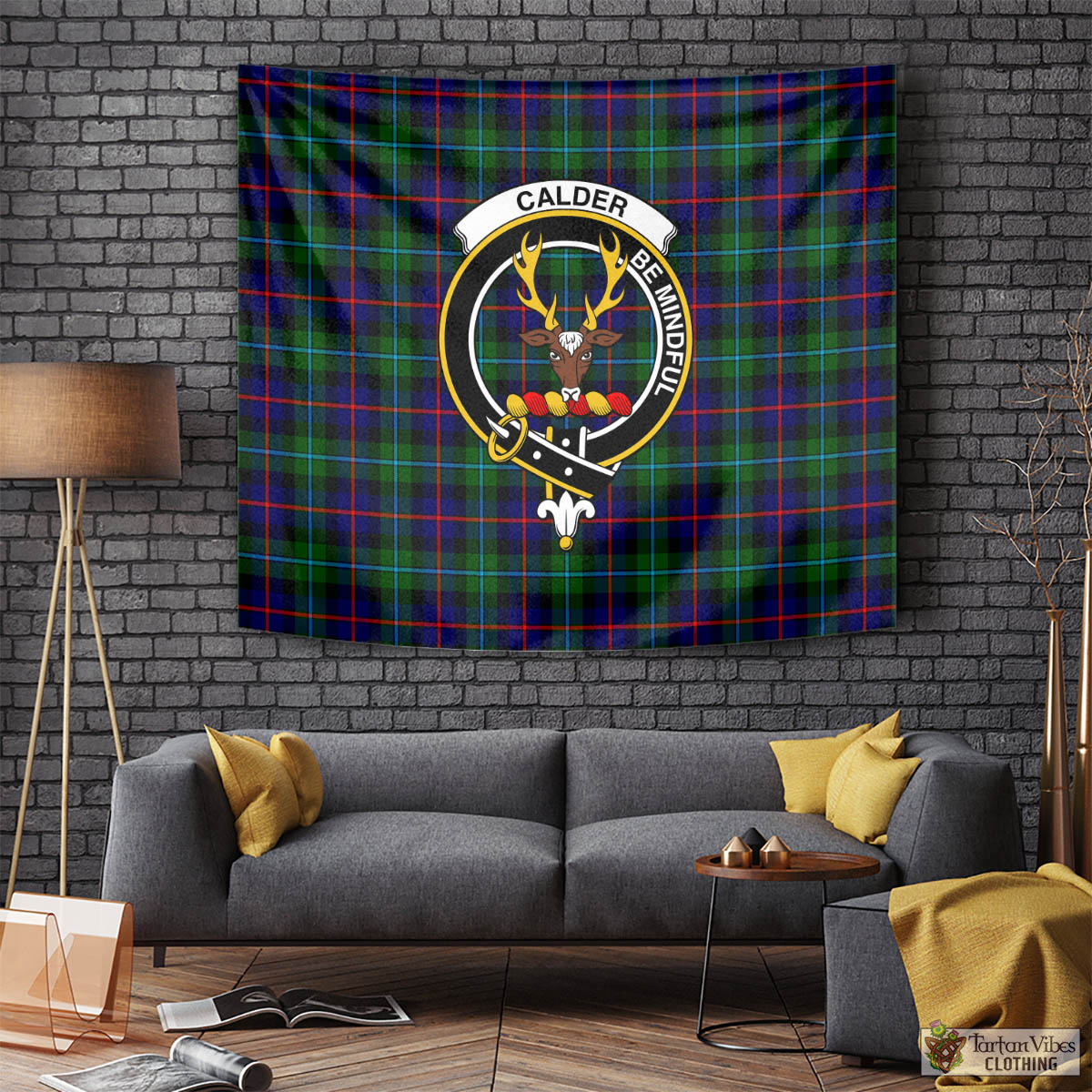 Calder Tartan Tapestry Wall Hanging and Home Decor for Room with Family Crest Tapestry - Tartan Vibes Clothing