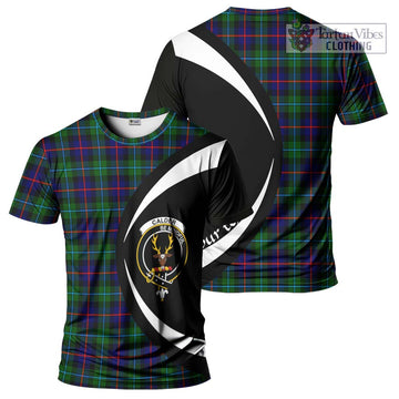 Calder Tartan T-Shirt with Family Crest Circle Style Kid's Shirt - Tartan Vibes Clothing